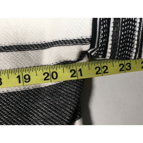 VINCE Women's Short Sleeve Open Front Long Striped Cardigan Black White SZ Small - Picture 10 of 13